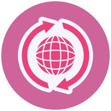 Dünya. Web simgesi basit illüstrasyon