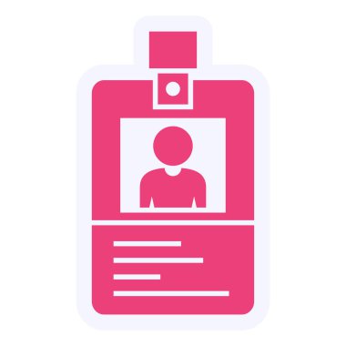 Kimlik kartı simgesi, vektör illüstrasyonu