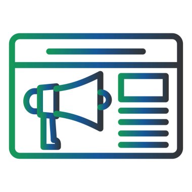 Haberler. Web simgesi basit illüstrasyon