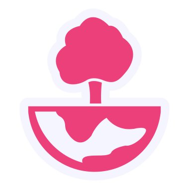 web icon, simple illustration of tree