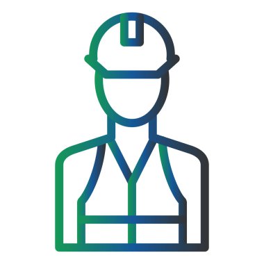 İşçi. Web simgesi basit illüstrasyon