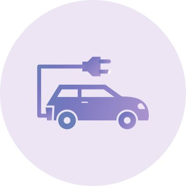 Electric Car icon, simple illustration
