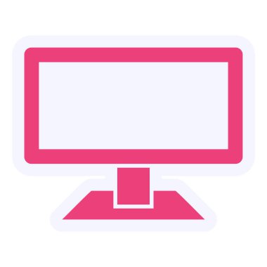 Lcd monitor vector, icon line symbol