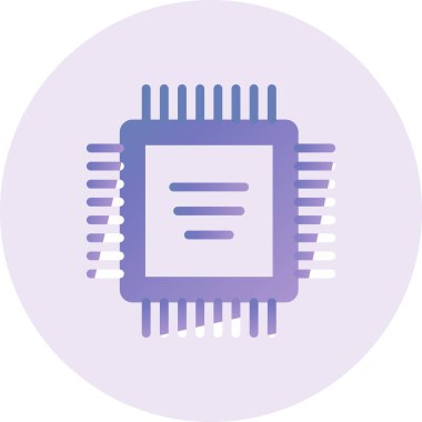 Bir Cpu simgesinin vektör illüstrasyonu