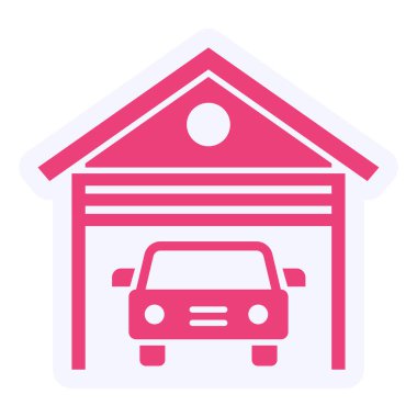 Garaj Vektörü Şekil Simgesi Tasarımı 