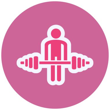 Weight Lifting man in gym, illustration  