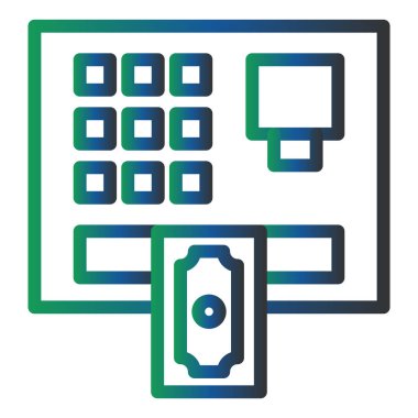 ATM 'de. Web simgesi basit illüstrasyon
