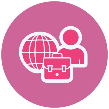 küresel iş düz simgesi