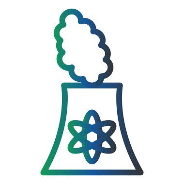 Nuclear Plant, simple web icon, illustration of factory 