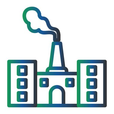 Fabrika simgesi, vektör illüstrasyonu 