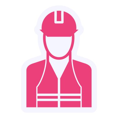 İnşaat işçisi ikonu. Web için oluşturucu vektör simgelerinin basit illüstrasyonu