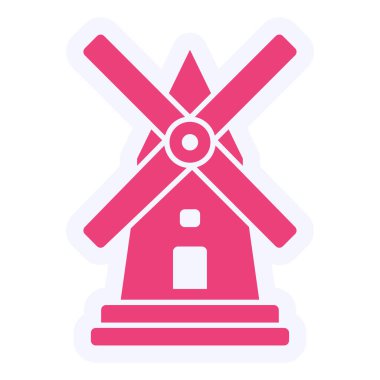 Yel değirmeni ikonu vektör illüstrasyonu