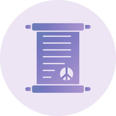 Peace flat icon isolated on color background, vector illustration