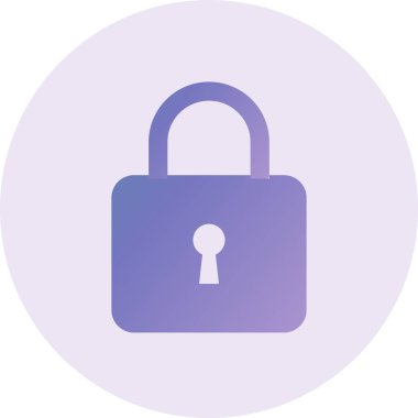 Asma kilit. Web simgesi basit illüstrasyon