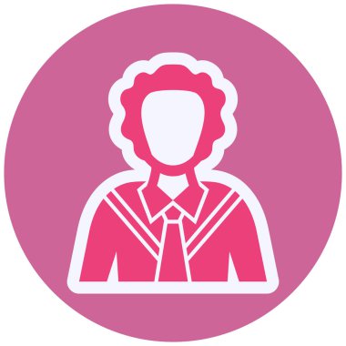 Magistrate avatar icon, flat vector illustration