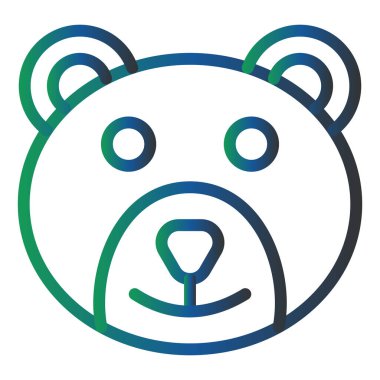 Oyuncak Ayı Vektörü Kabartma Simgesi Tasarımı