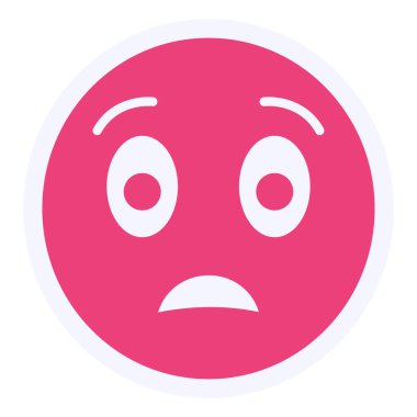 Confused face expression vector flat color icon 