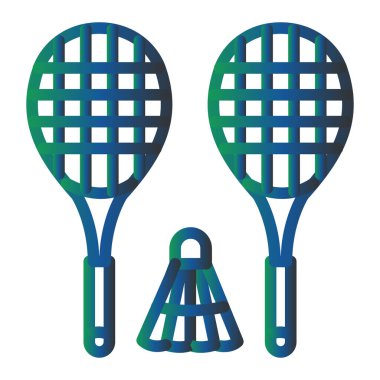 Badminton simgesi, vektör illüstrasyonu