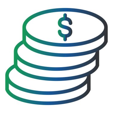 web icon, simple illustration of Coins