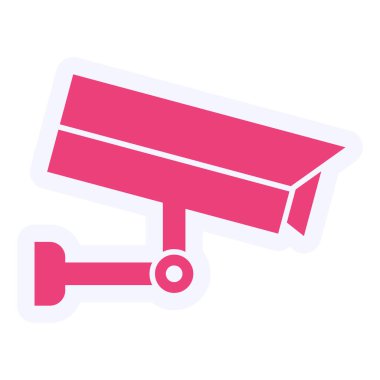 Güvenlik kamerası ikon vektörü. İnce çizgi işareti. izole edilmiş sınır sembolü çizimi