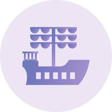 Gemi simgesinin vektör illüstrasyonu