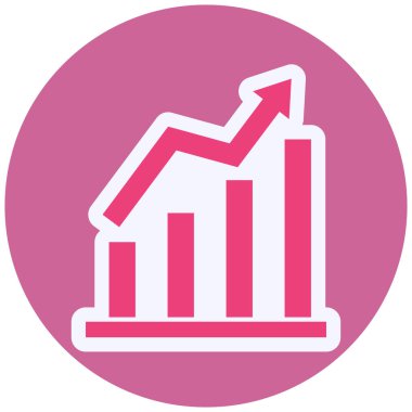 Business Growth illustration, minimal flat icon 