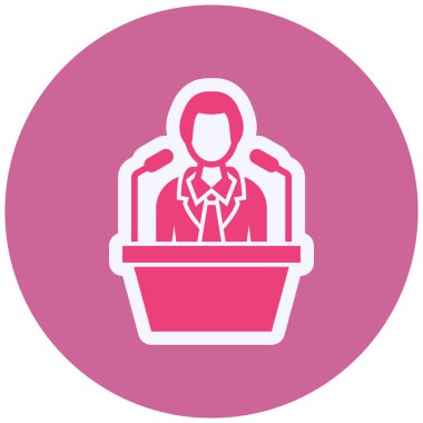 Politikacı. Web simgesi basit illüstrasyon