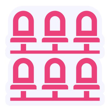 simple icon of Stadium Seating chairs, website browser illustration