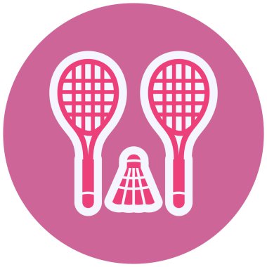 Badminton simgesi, vektör illüstrasyonu