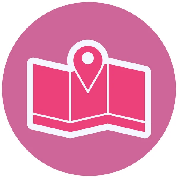 Web Icon Simple Illustration Map Location Navigation — Stockvektor