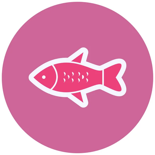 Pescado Icono Web Ilustración Simple — Vector de stock