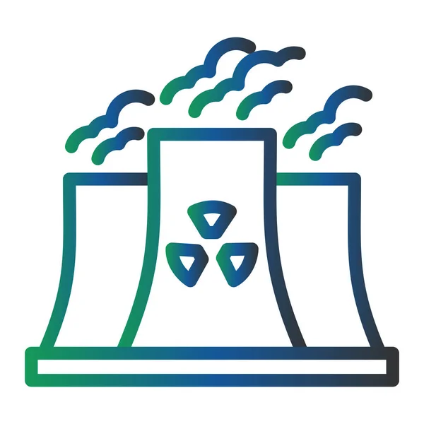 Nuclear Plant Simple Web Icon Illustration Factory — Vettoriale Stock