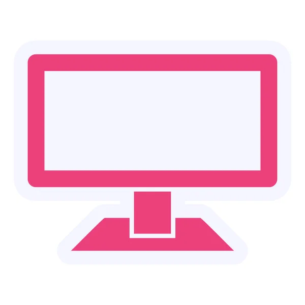 Lcd Monitor Vector Icon Line Symbol — Wektor stockowy