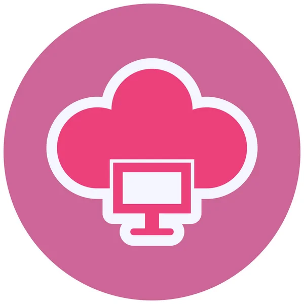 Cloud Computing Network Colored Vector Icon — Image vectorielle
