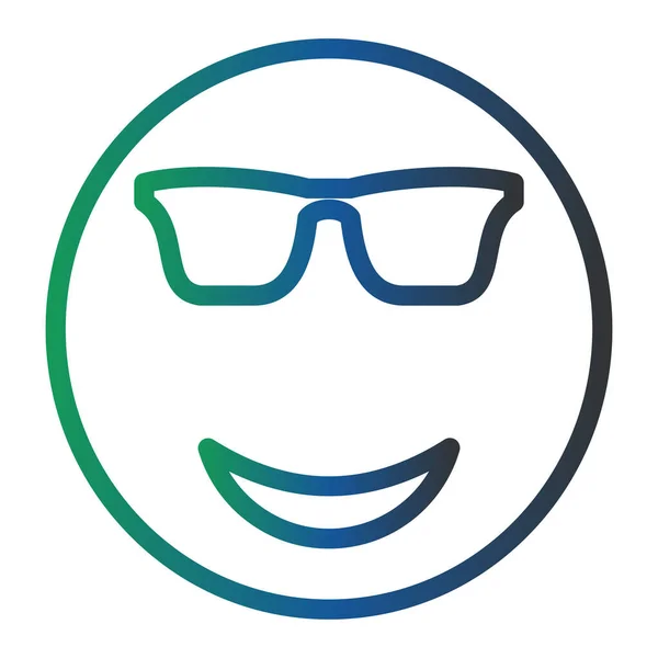 Vector Illustration Cool Face Glasses Icon — Wektor stockowy