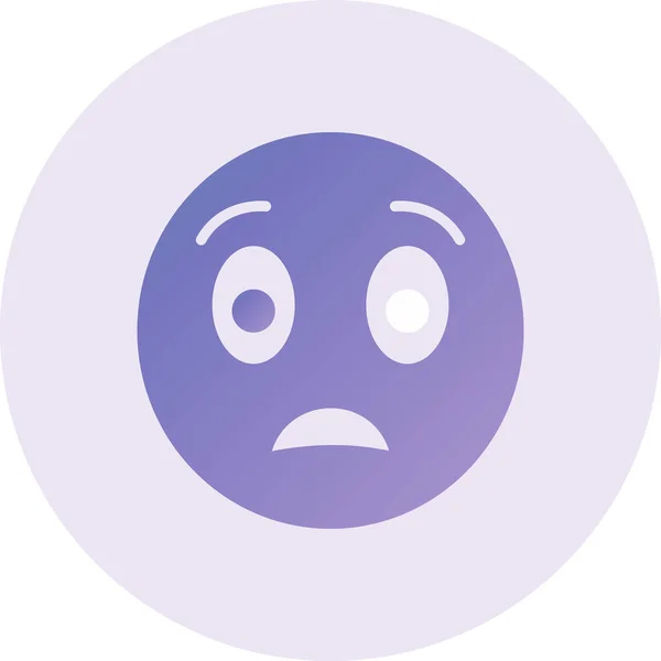 Confused Face Expression Vector Flat Color Icon — Stock vektor