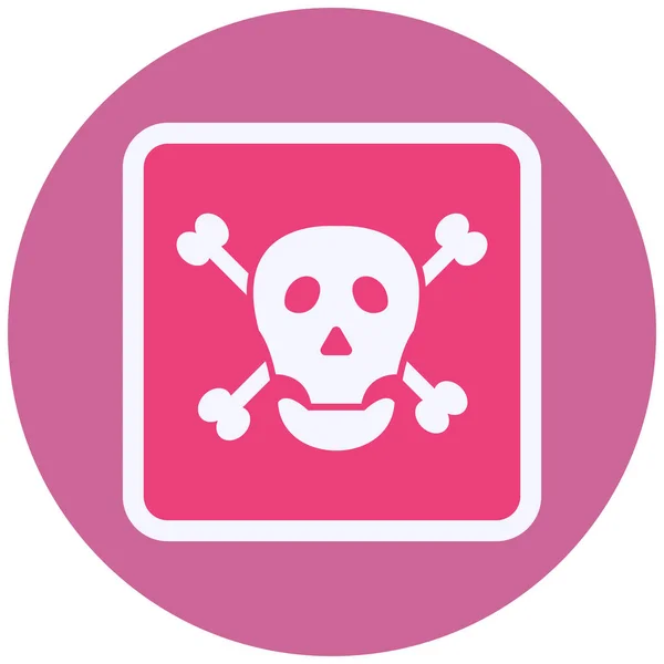 Death Skull Icon Flat Illustration — Stock Vector