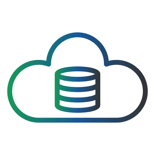 Cloud Storage Technology Web Icon Simple Design — Stockvektor