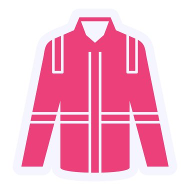 Ateş Ceketi Vektörü Kabartma Simgesi Tasarımı 