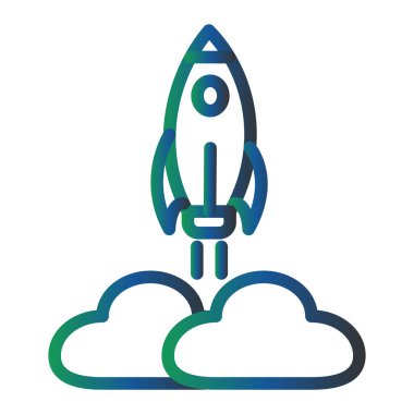 Roket. Web simgesi basit tasarım