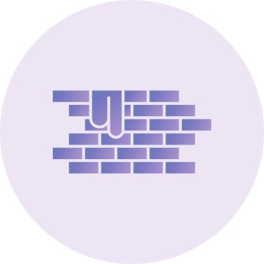 brick wall with bricks icon, vector illustration. 