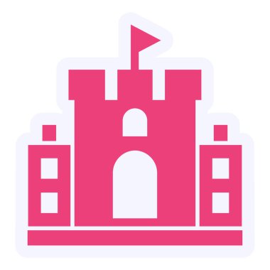 Şato. Web simgesi basit illüstrasyon