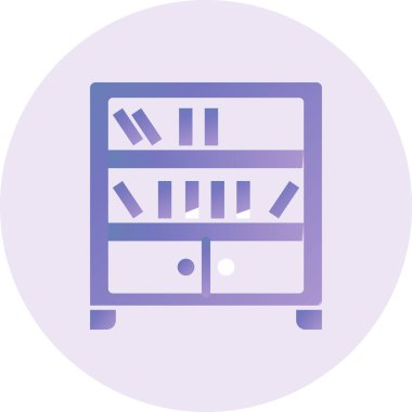 Kitap rafı. Web simgesi basit illüstrasyon