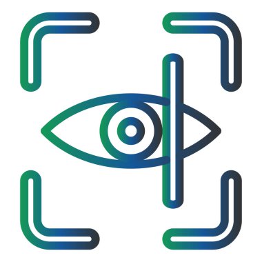 Retina Tarama Vektörü Kabartma Simgesi Tasarımı