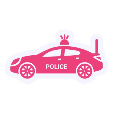 Police Car web icon vector illustration