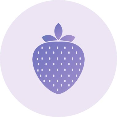 Çilekli. Web simgesi basit illüstrasyon 