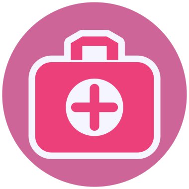 İlk Yardım Kiti Vektör Kabartma Simgesi Tasarımı 