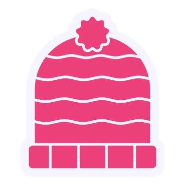 Yün Şapka ikonu vektör illüstrasyonu