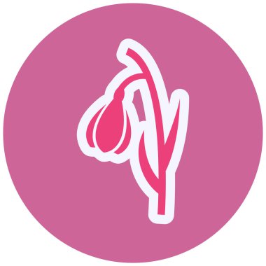 simple Snowdrop flower icon of floral plant 