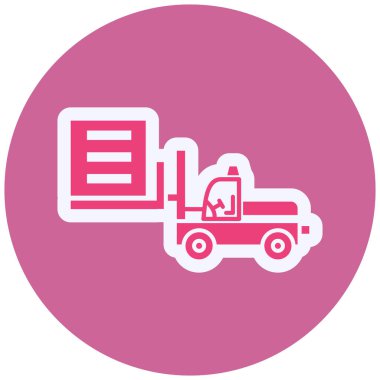 Forklift Vektör Kabartma Simgesi Tasarımı 